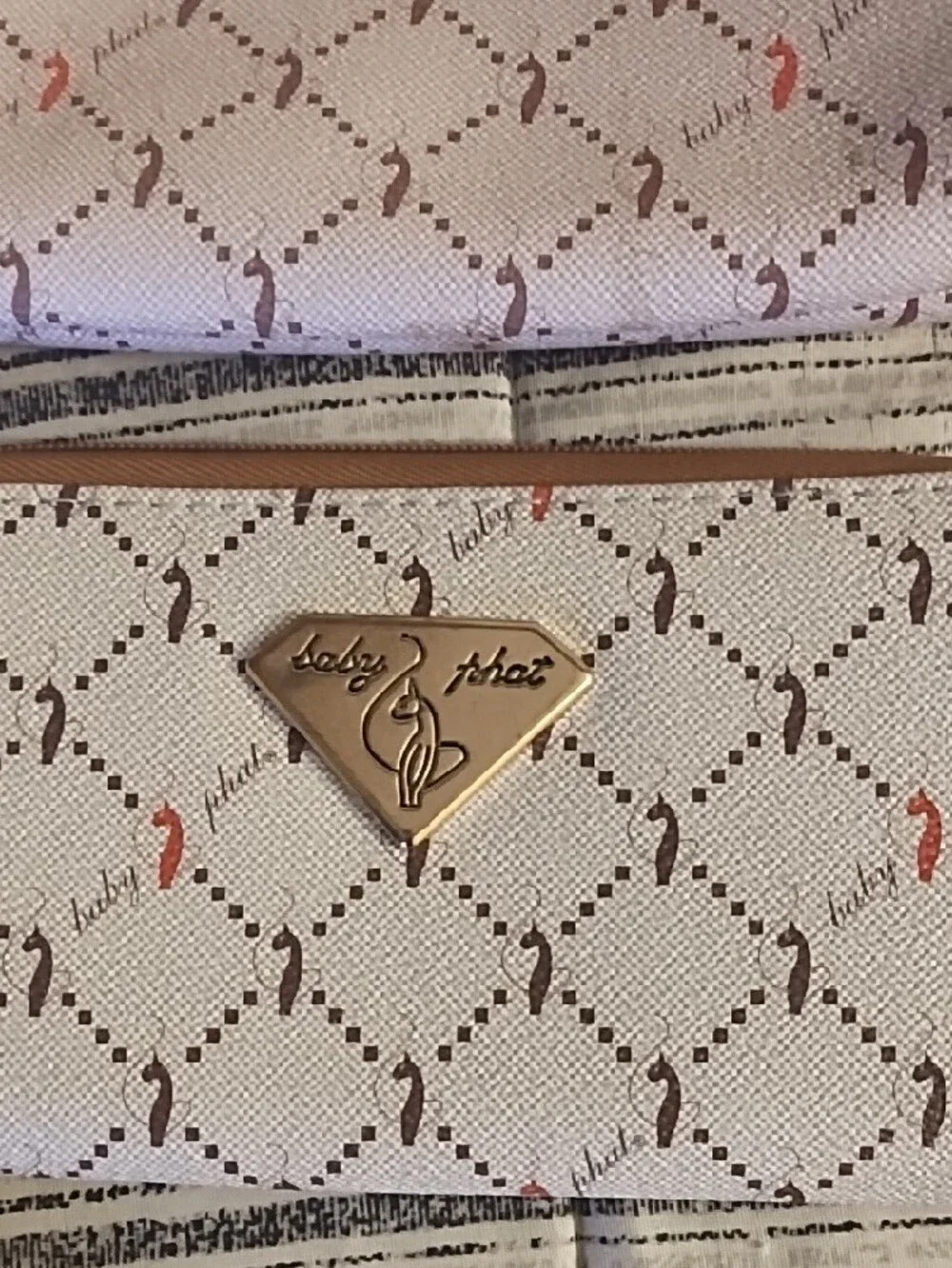 Baby Phat Cream and Tan Shoulder Crossbody with Matching Wallet